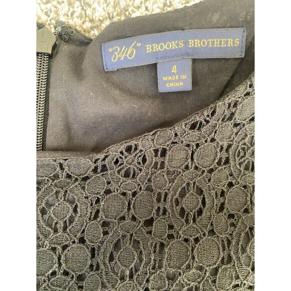 Brooks Brothers Dress Womens Size 4 Black Shift Eyelet Lace Office Career Church - Picture 3 of 13